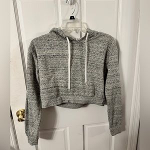 H&M Cropped Hoodie Grey Sweater